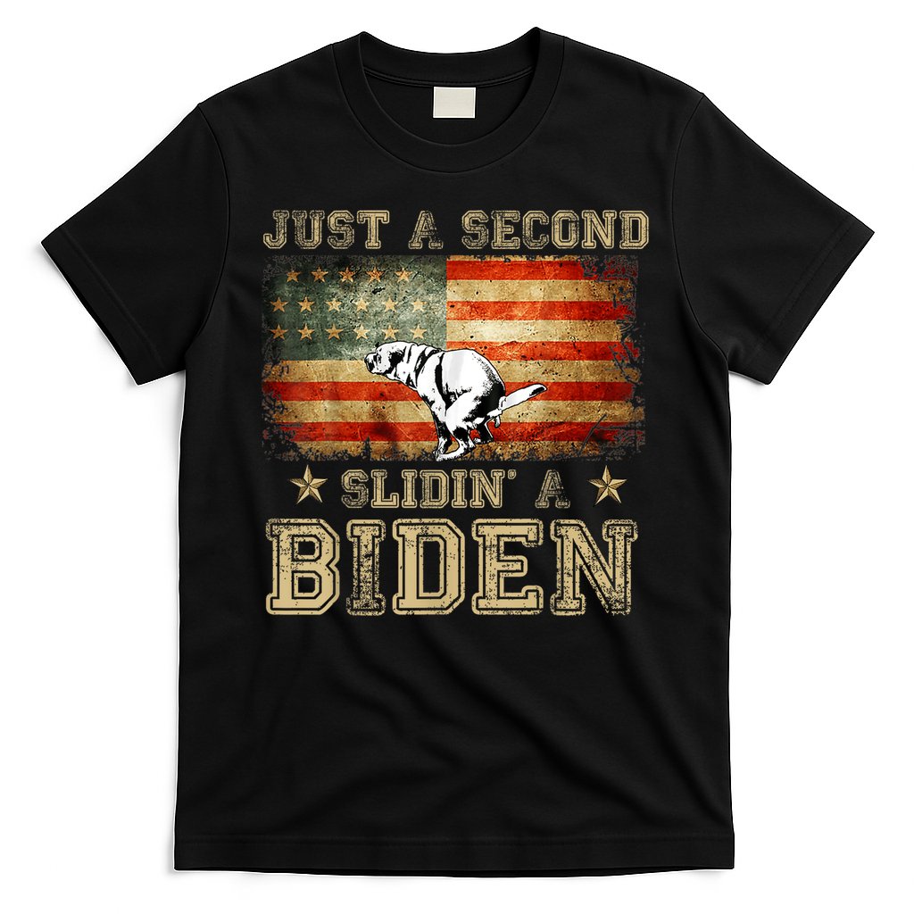 Just A Second Slidinâ€™ A Biden â€“ Funny Political Anti Biden T-Shirt Hoodie, Sweatshirt | CoreVibeTees.com