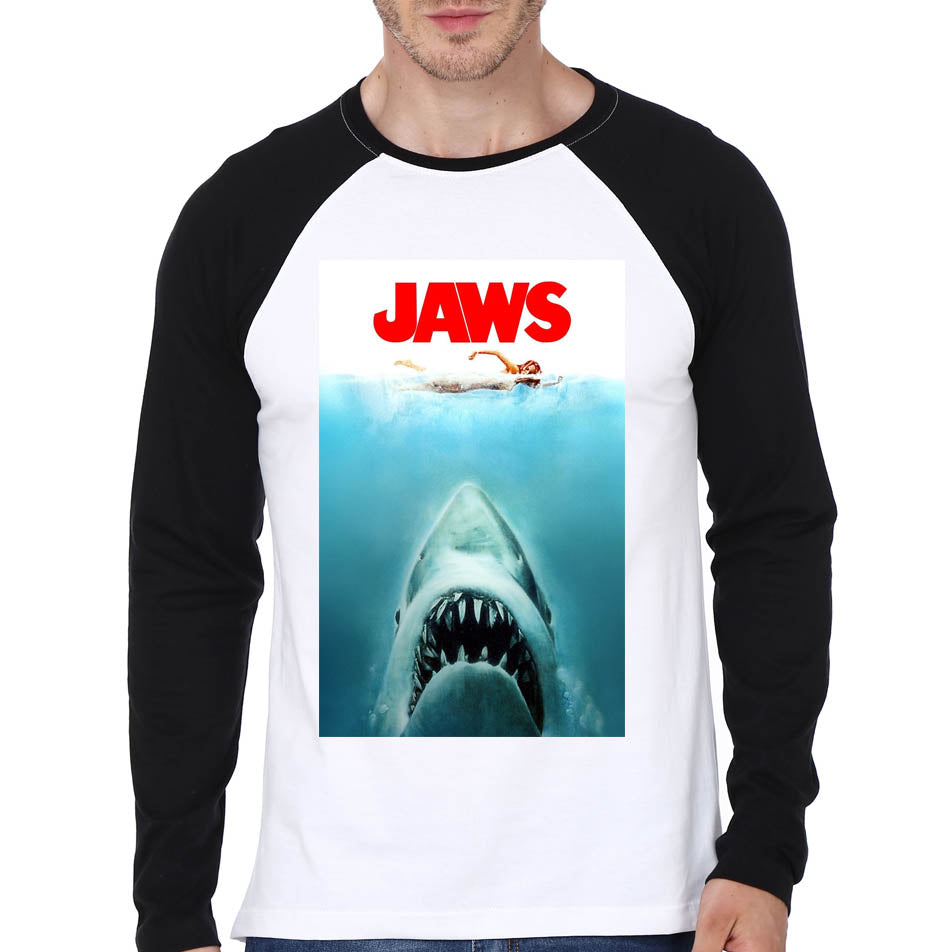 Jaws Raglan Tee Hoodie, Sweatshirt | CoreVibeTees.com