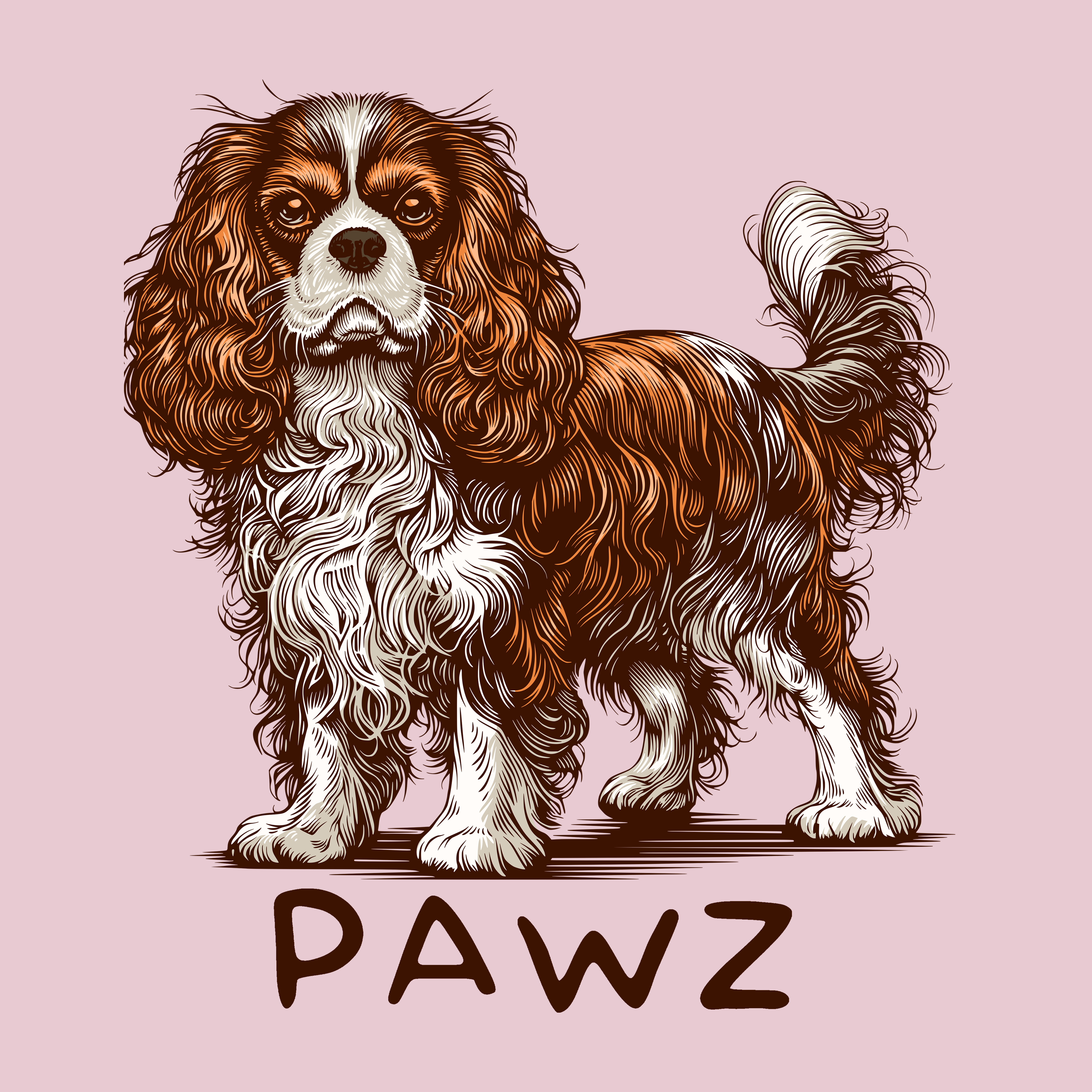 King Charles Cavalier - Light Pink (Adult Short Sleeve T-Shirt) Hoodie, Sweatshirt | CoreVibeTees.com (Image 3)