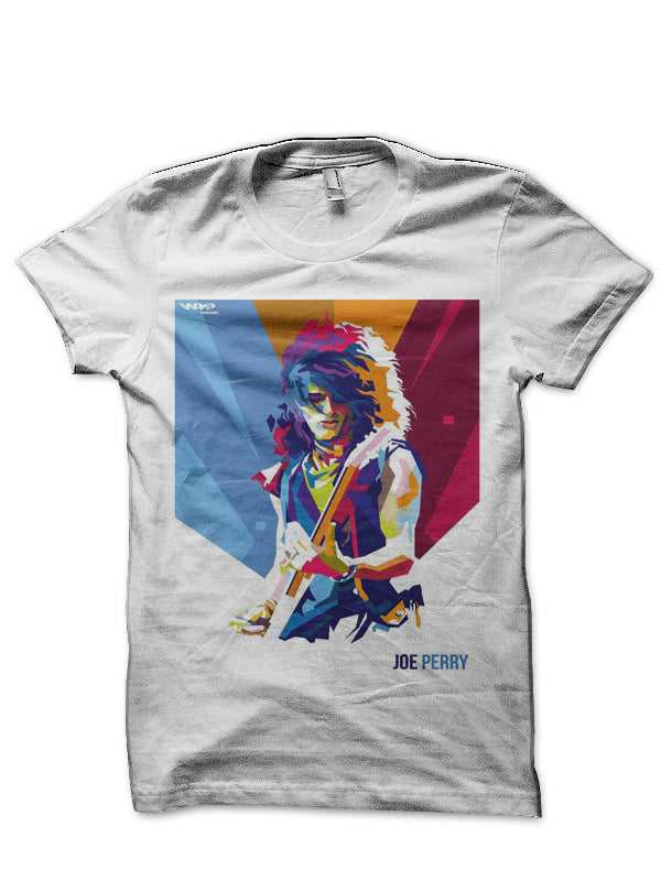 Joe Perry Half Sleeve White T-Shirt Hoodie, Sweatshirt | CoreVibeTees.com