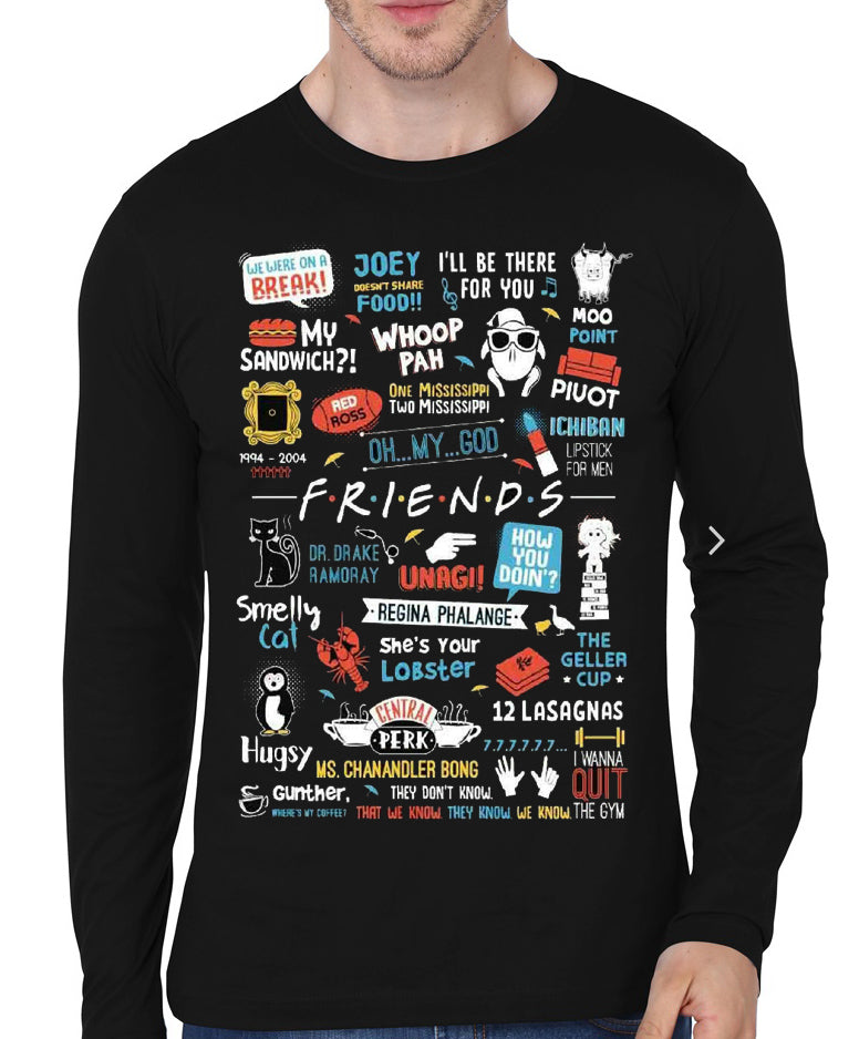 Friends Full Sleeve Black T-Shirt Hoodie, Sweatshirt | CoreVibeTees.com