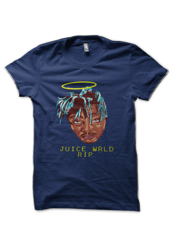 Rip Juice Wrld  Navy Blue Half Sleeve T-Shirt Hoodie, Sweatshirt | CoreVibeTees.com