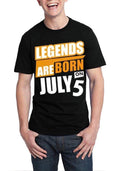 Legends Are Born On July 5 Black T-Shirt Hoodie, Sweatshirt | CoreVibeTees.com