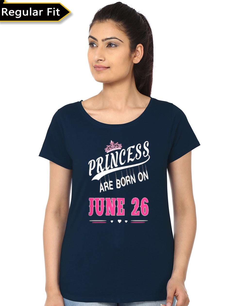 Princess Are Born On June 26 Navy Blue T-Shirt Hoodie, Sweatshirt | CoreVibeTees.com