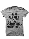 Just Because Youâ€™re Offended Doesnâ€™t Mean Youâ€™re Right Grey T-Shirt Hoodie, Sweatshirt | CoreVibeTees.com