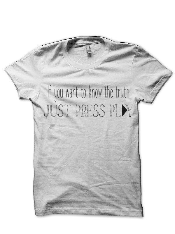 Just Press Play White T-Shirt Hoodie, Sweatshirt | CoreVibeTees.com