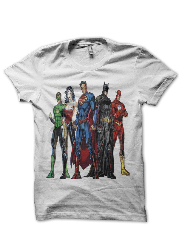 Justice League White T-Shirt Style004 Hoodie, Sweatshirt | CoreVibeTees.com