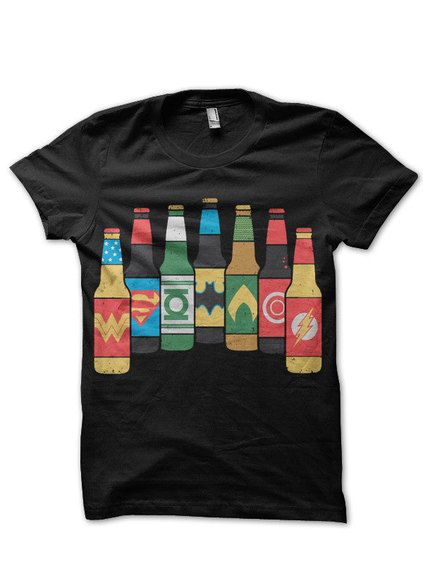 Justice League Drink Together Black T-Shirt Hoodie, Sweatshirt | CoreVibeTees.com