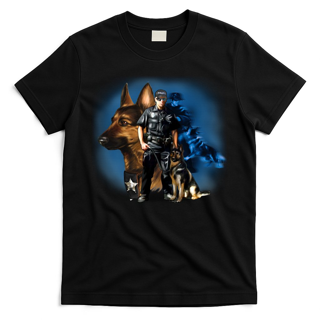 K-9 With Police Officer Silhouette T-Shirt Hoodie, Sweatshirt | CoreVibeTees.com