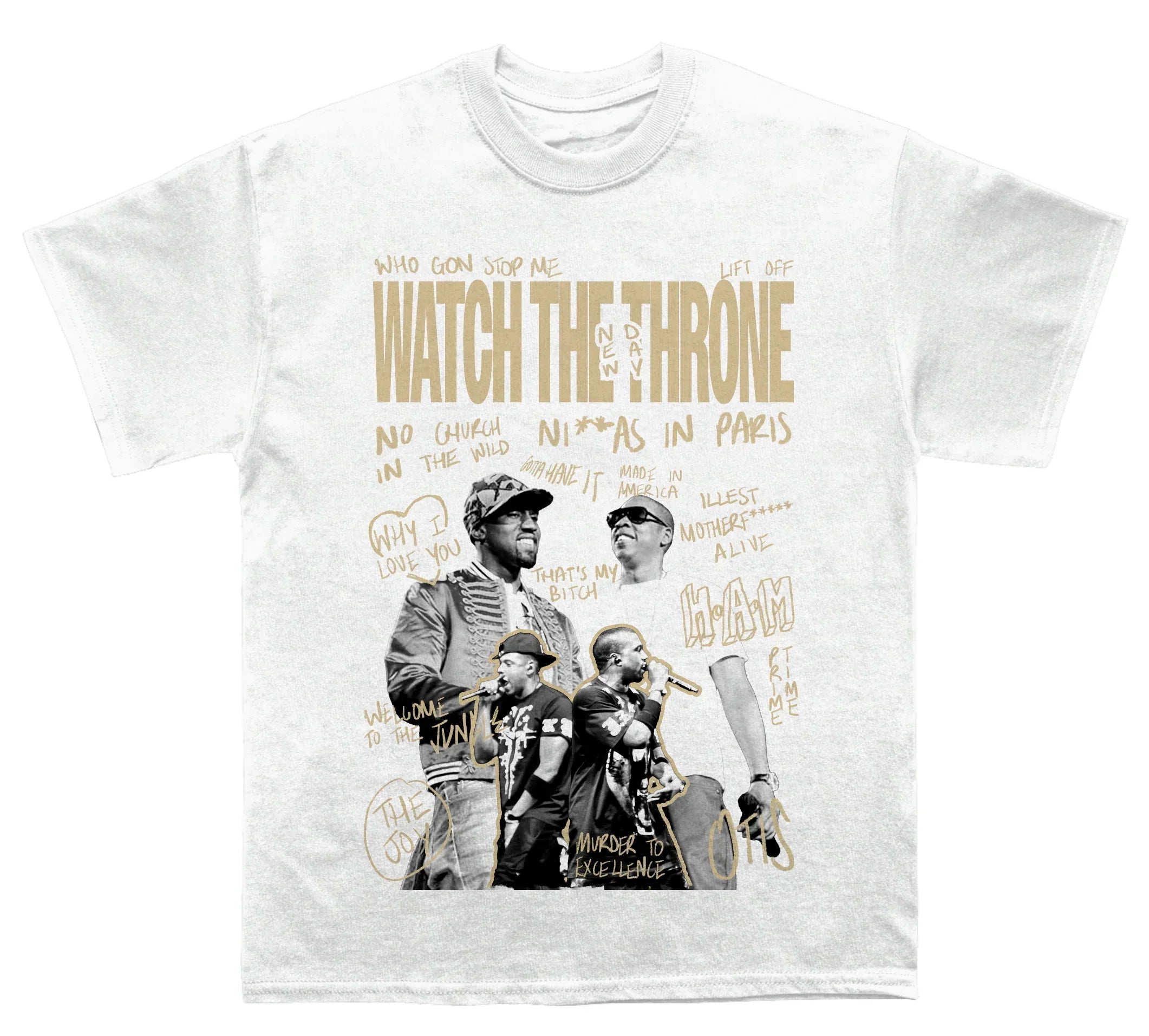 Zay Z & Kanye West "Watch The Throne" Sketchbook TEE Hoodie, Sweatshirt | CoreVibeTees.com (Image 1)