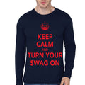 Swag On Navy Blue Full Sleeve Tee Hoodie, Sweatshirt | CoreVibeTees.com
