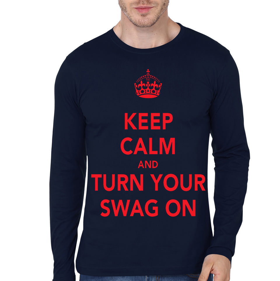 Swag On Navy Blue Full Sleeve Tee Hoodie, Sweatshirt | CoreVibeTees.com