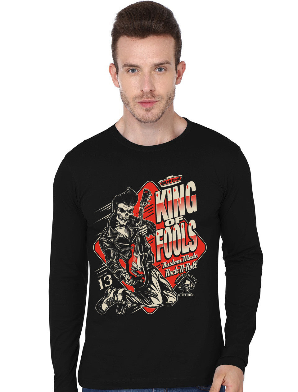 Johnny Rebel King Of Fools Black Full Sleeve T-Shirt Hoodie, Sweatshirt | CoreVibeTees.com