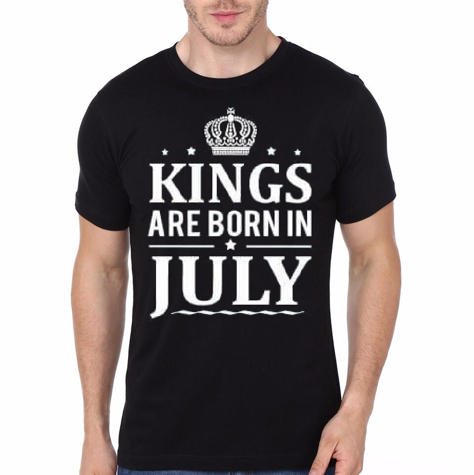 Kings Are Born In July Black T-Shirt Hoodie, Sweatshirt | CoreVibeTees.com