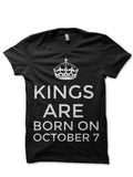 Kings Are Born In October 7 Black T-Shirt Hoodie, Sweatshirt | CoreVibeTees.com
