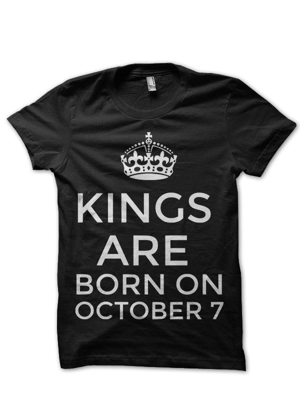 Kings Are Born In October 7 Black T-Shirt Hoodie, Sweatshirt | CoreVibeTees.com