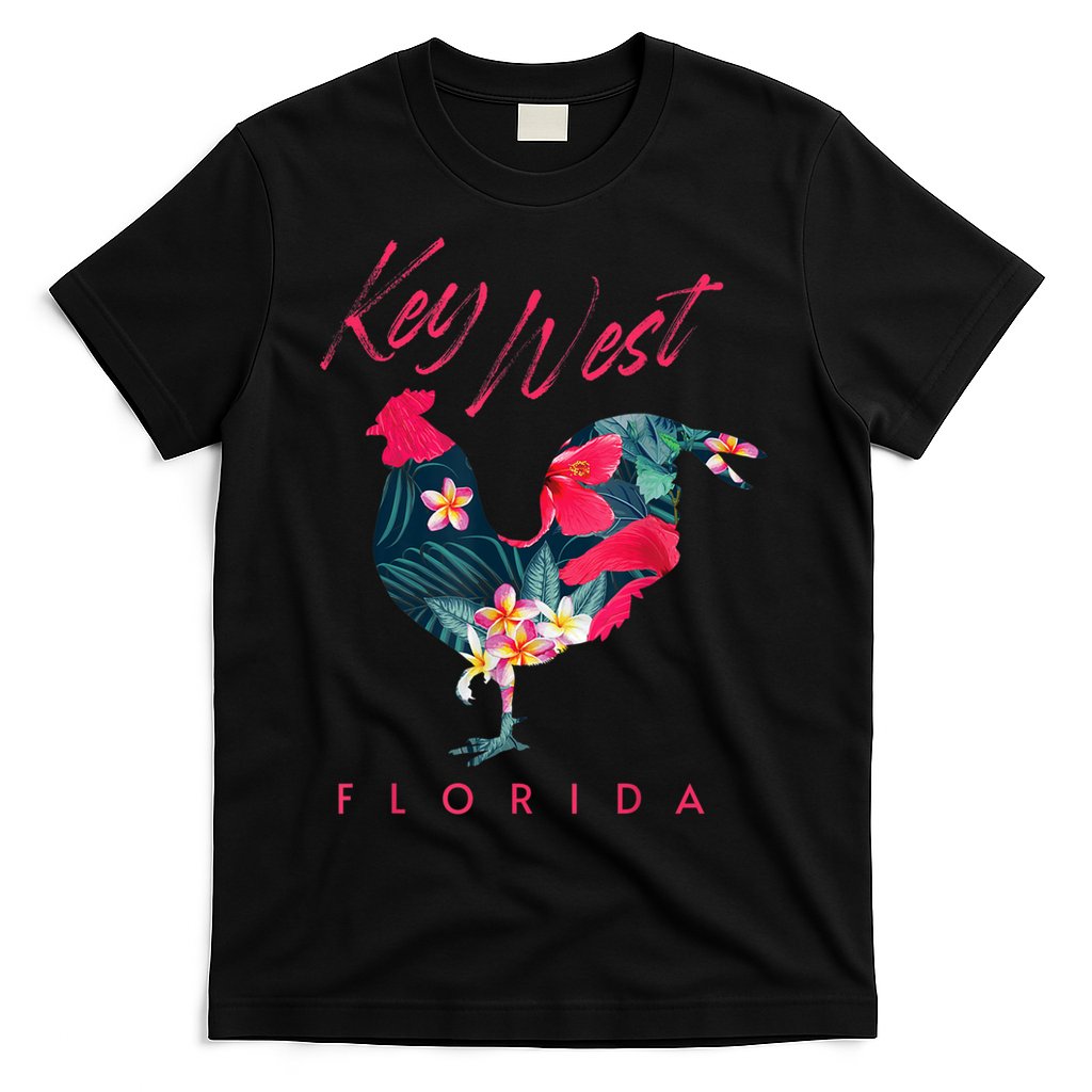 Key West Florida Chicken Lover Flower Hibiscus Souvenir T-Shirt Hoodie, Sweatshirt | CoreVibeTees.com