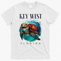 Key West Florida Watercolor Happy Sea Turtle T-Shirt Hoodie, Sweatshirt | CoreVibeTees.com