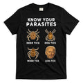 Know Your Parasites Funny Anti Joe Biden (On Back) T-Shirt Hoodie, Sweatshirt | CoreVibeTees.com