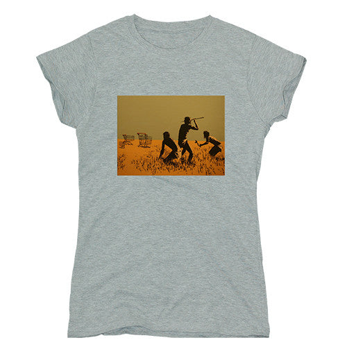 Banksy Women's T-shirt - Trolley Hunters, Grey Hoodie, Sweatshirt | CoreVibeTees.com (Image 1)