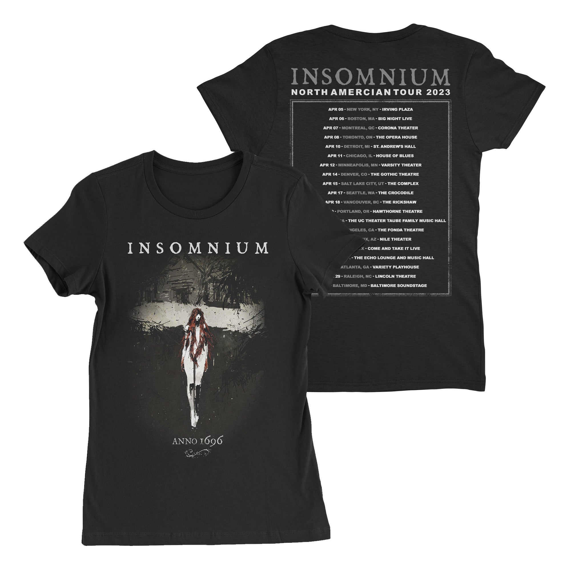 Insomnium - Anno 1696 Tour ladies t-shirt Hoodie, Sweatshirt | CoreVibeTees.com (Image 1)