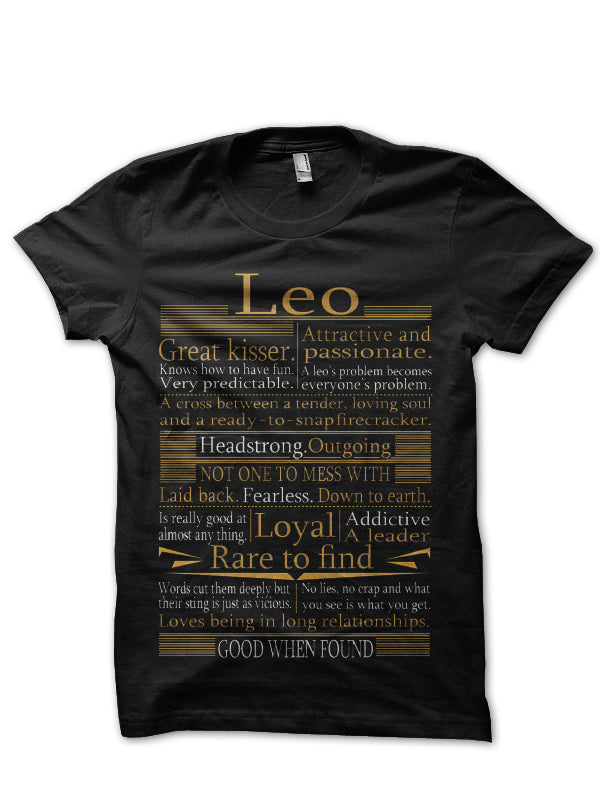 Leo Black T-Shirt Hoodie, Sweatshirt | CoreVibeTees.com