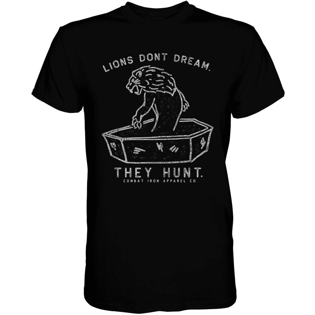 Lions Don't Dream. They Hunt. Men's T-Shirt Hoodie, Sweatshirt | CoreVibeTees.com (Image 1)