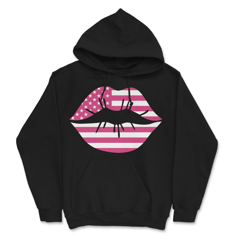 Zoe Day - Lips Hoodie - Black T-Shirts, Sweatshirt | CoreVibeTees.com (Image 2)