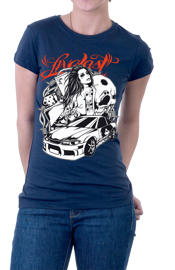 Live Fast girl Dark Blue Tee Hoodie, Sweatshirt | CoreVibeTees.com