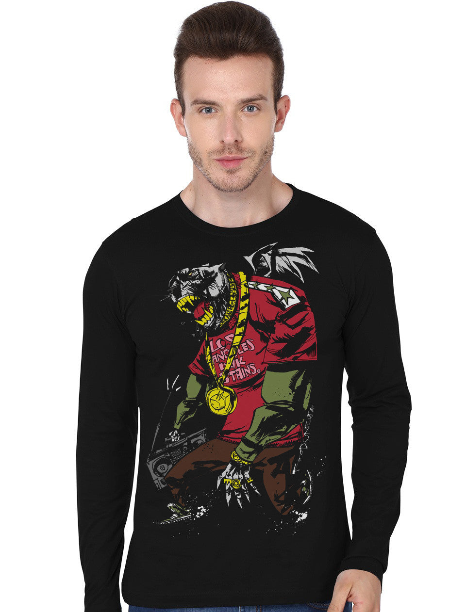 Funky Hellhound Black Full Sleeve T-Shirt Hoodie, Sweatshirt | CoreVibeTees.com