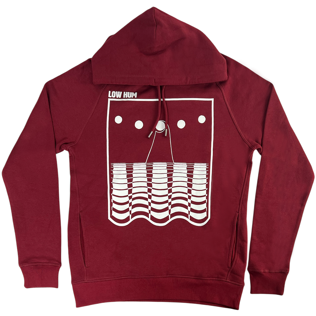 Low Hum - Moon Hoodie (Burgundy) T-Shirts, Sweatshirt | CoreVibeTees.com