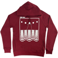 Low Hum - Moon Hoodie (Burgundy) T-Shirts, Sweatshirt | CoreVibeTees.com