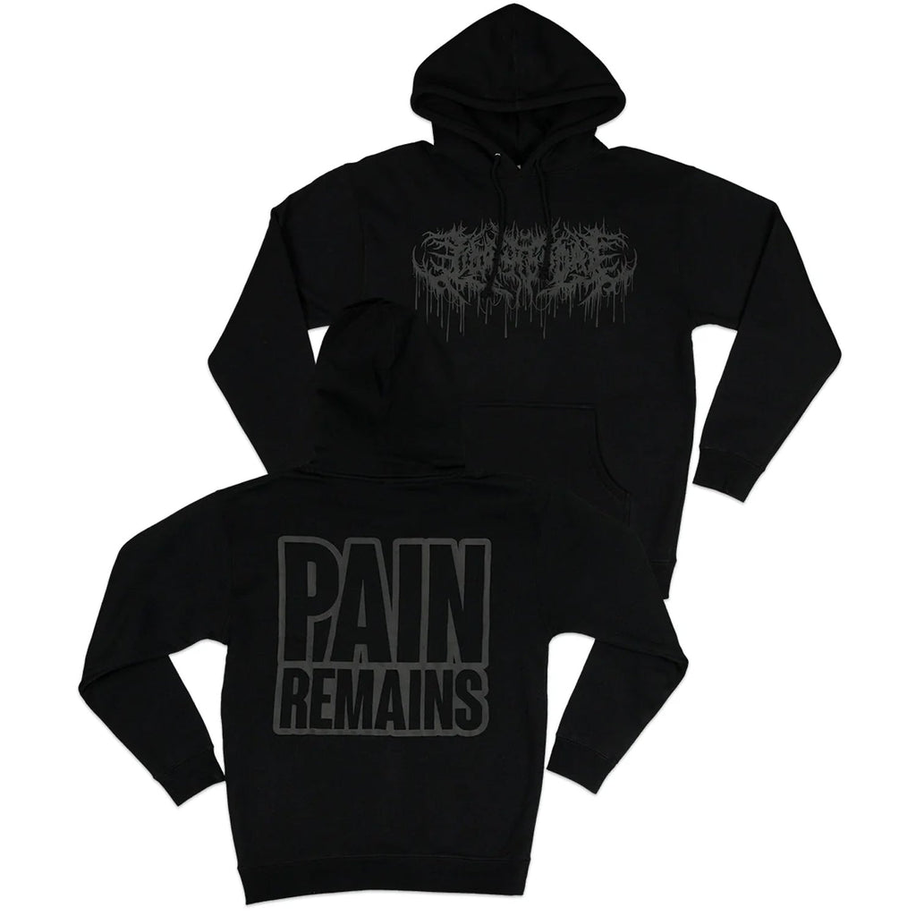 Pain Remains Black Puff Print Hoodie (Black) T-Shirts, Sweatshirt | CoreVibeTees.com (Image 1)