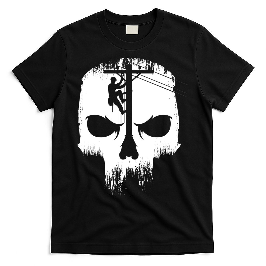 Lineman Worker Journeyman Skull Line Man Patriotic Labor Day T-Shirt Hoodie, Sweatshirt | CoreVibeTees.com