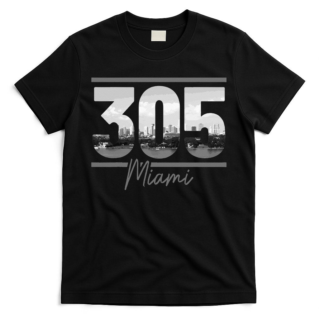 Miami 305 Area Code Skyline Florida Vintage T-Shirt Hoodie, Sweatshirt | CoreVibeTees.com