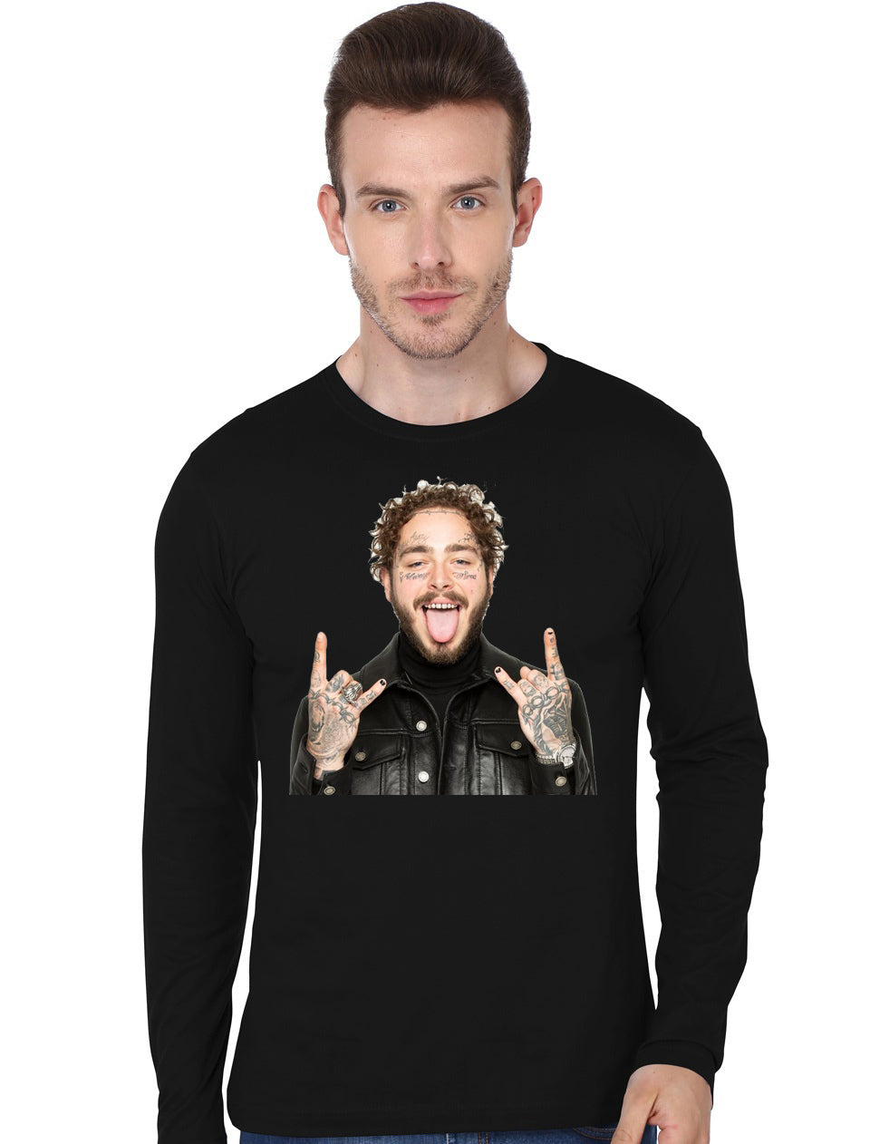 Post Malone Black Full Sleeve T-Shirt Style003 Hoodie, Sweatshirt | CoreVibeTees.com