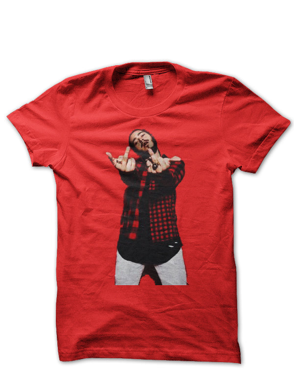 Post Malone Red Half Sleeve T-Shirt Hoodie, Sweatshirt | CoreVibeTees.com