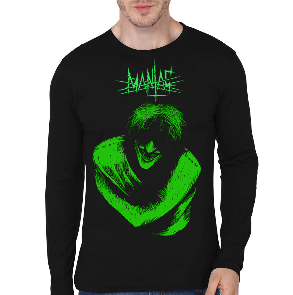 Maniac Black Full Sleeve Tee Hoodie, Sweatshirt | CoreVibeTees.com