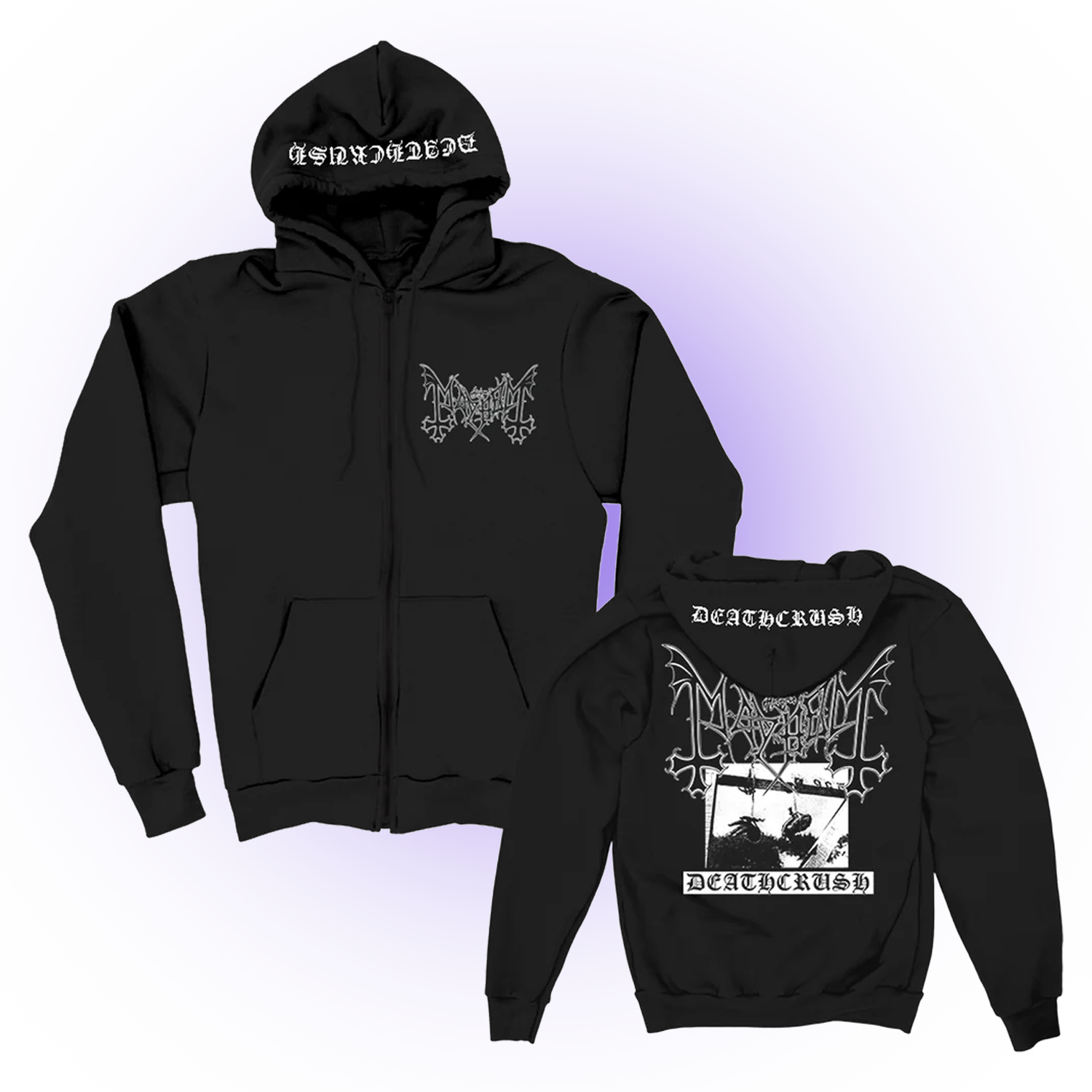 Deathcrush Zip Up Hoodie (Black) T-Shirts, Sweatshirt | CoreVibeTees.com