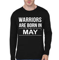 Warriors Are Born In May Black Full Sleeve T-Shirt Hoodie, Sweatshirt | CoreVibeTees.com