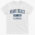 Miami Beach Florida FL Vintage Sports Design Navy Print T-Shirt Hoodie, Sweatshirt | CoreVibeTees.com
