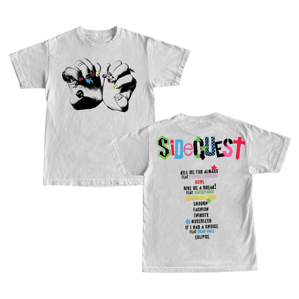 SIDEQUEST Nail Art T-Shirt (White) Hoodie, Sweatshirt | CoreVibeTees.com