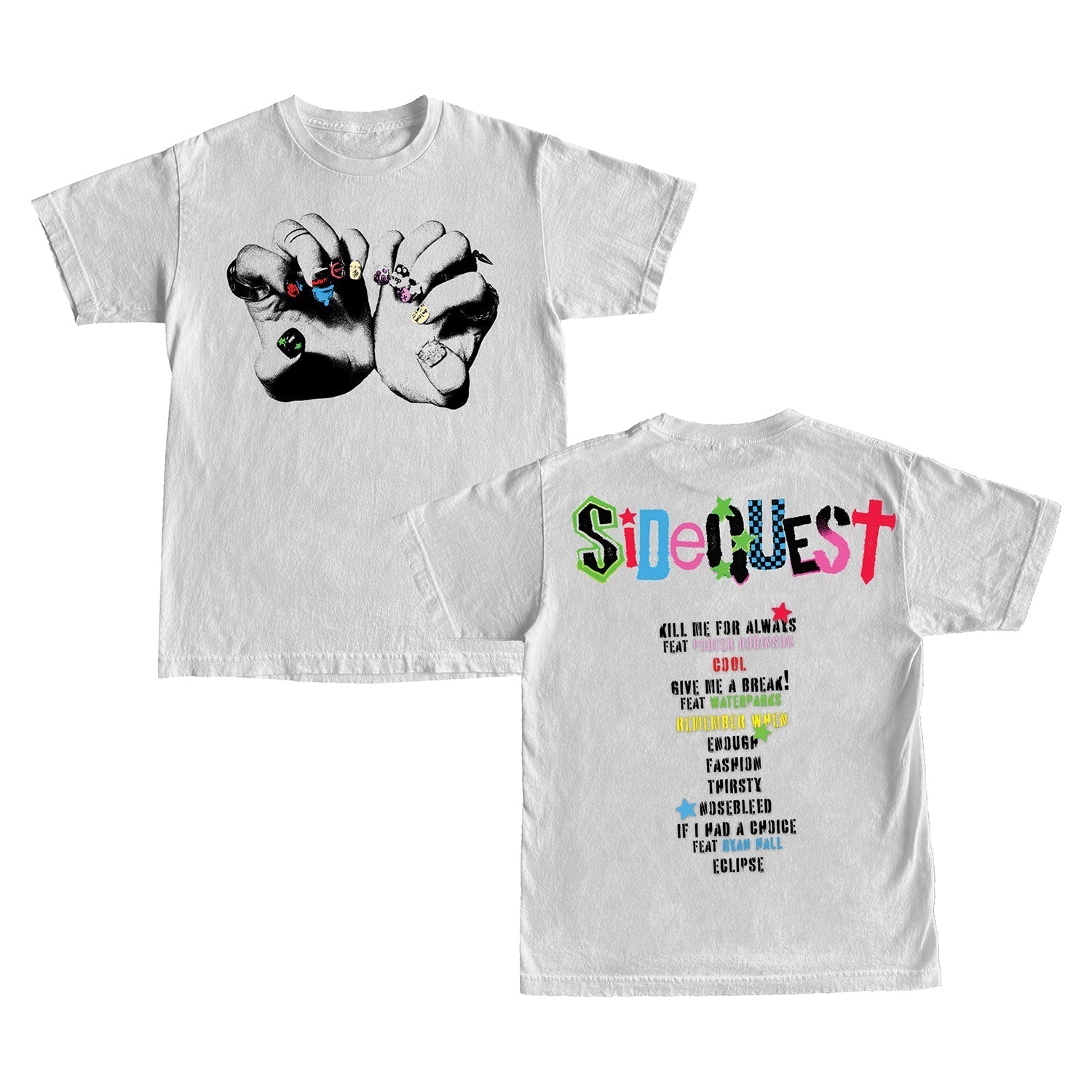 SIDEQUEST Nail Art T-Shirt (White) Hoodie, Sweatshirt | CoreVibeTees.com