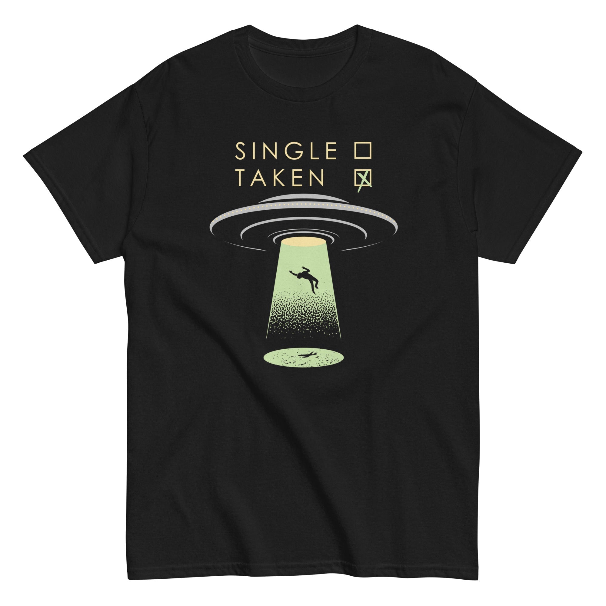 Single Taken UFO Men's Classic Tee Hoodie, Sweatshirt | CoreVibeTees.com (Image 2)