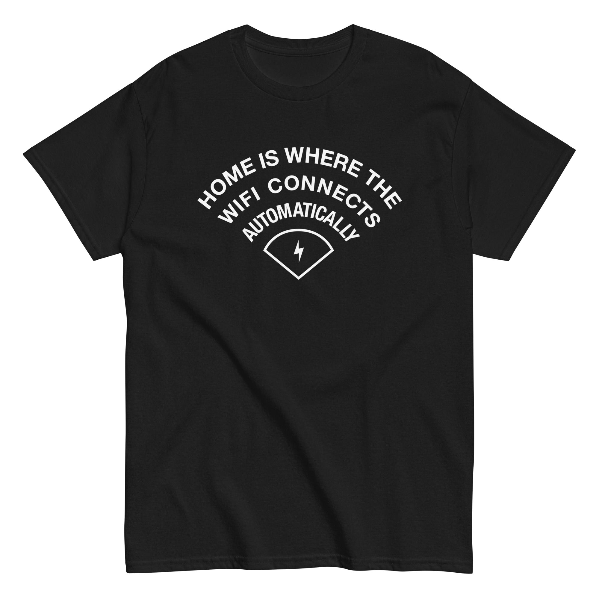 Home Is Where The WiFI Connects Automatically Men's Classic Tee Hoodie, Sweatshirt | CoreVibeTees.com (Image 3)