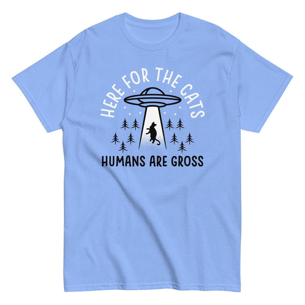 Here For The Cats, Humans Are Gross Men's Classic Tee Hoodie, Sweatshirt | CoreVibeTees.com (Image 3)
