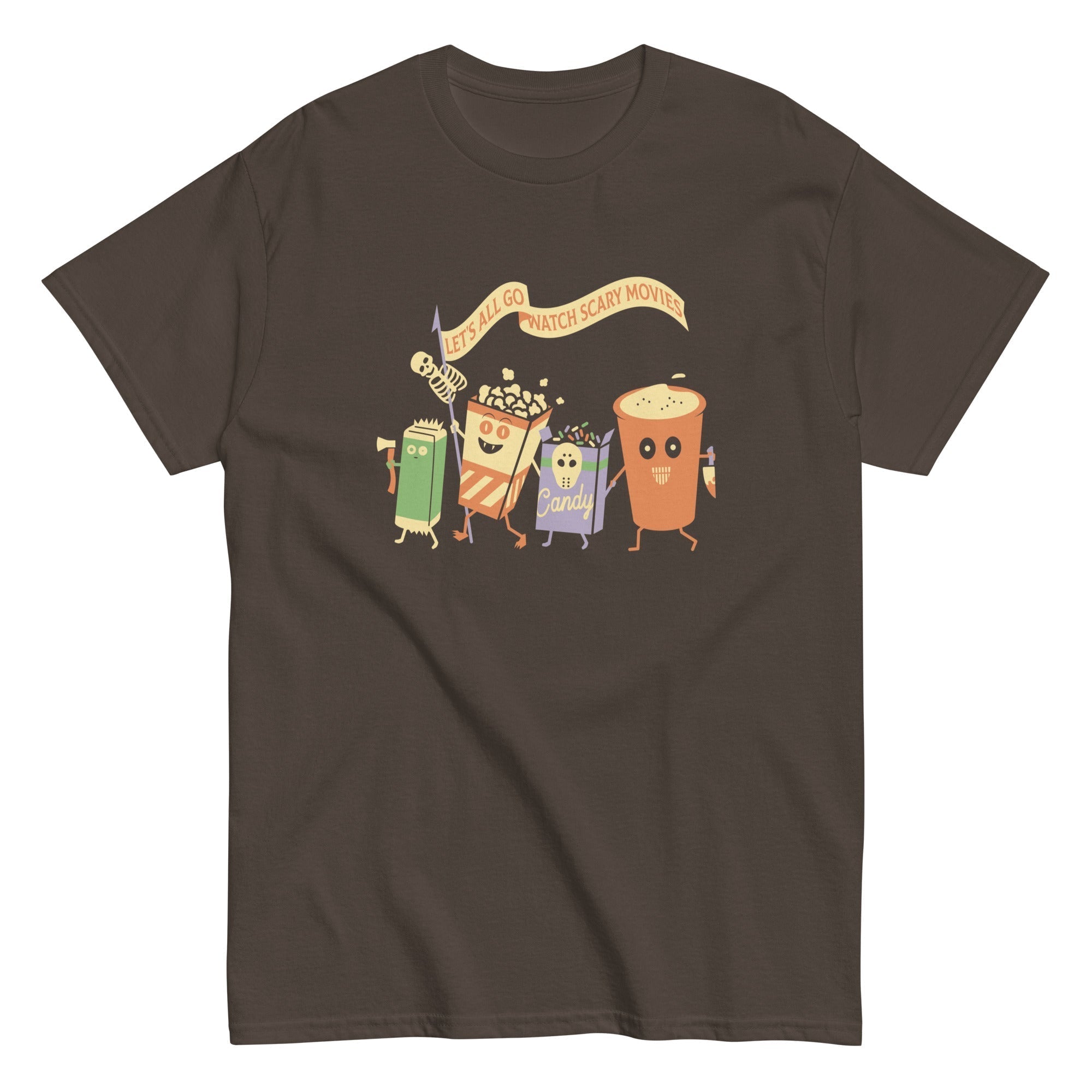 Let's All Go Watch Scary Movies Men's Classic Tee Hoodie, Sweatshirt | CoreVibeTees.com (Image 3)