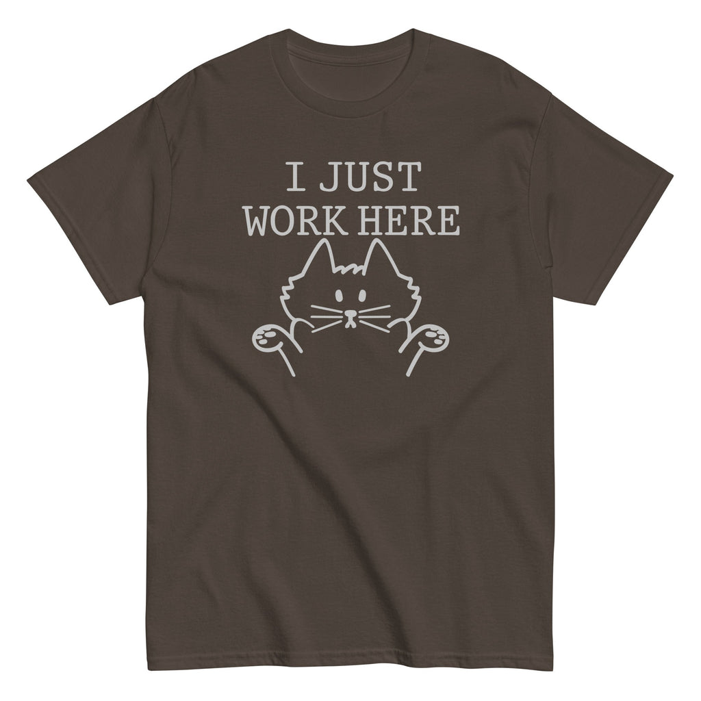 I Just Work Here Men's Classic Tee Hoodie, Sweatshirt | CoreVibeTees.com (Image 3)