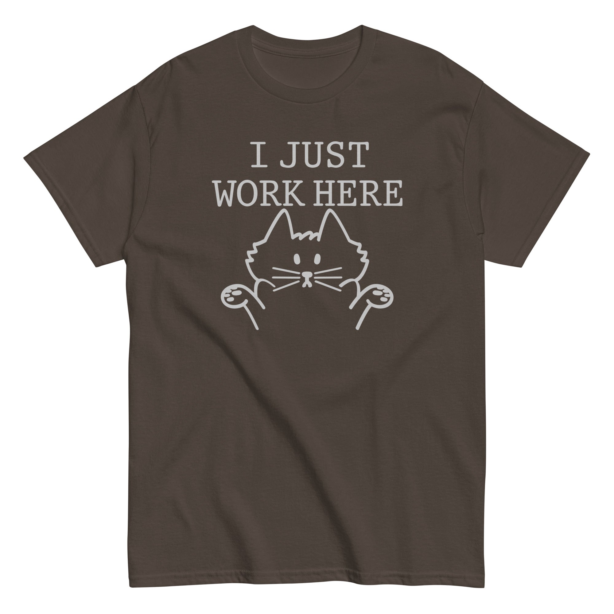 I Just Work Here Men's Classic Tee Hoodie, Sweatshirt | CoreVibeTees.com (Image 3)