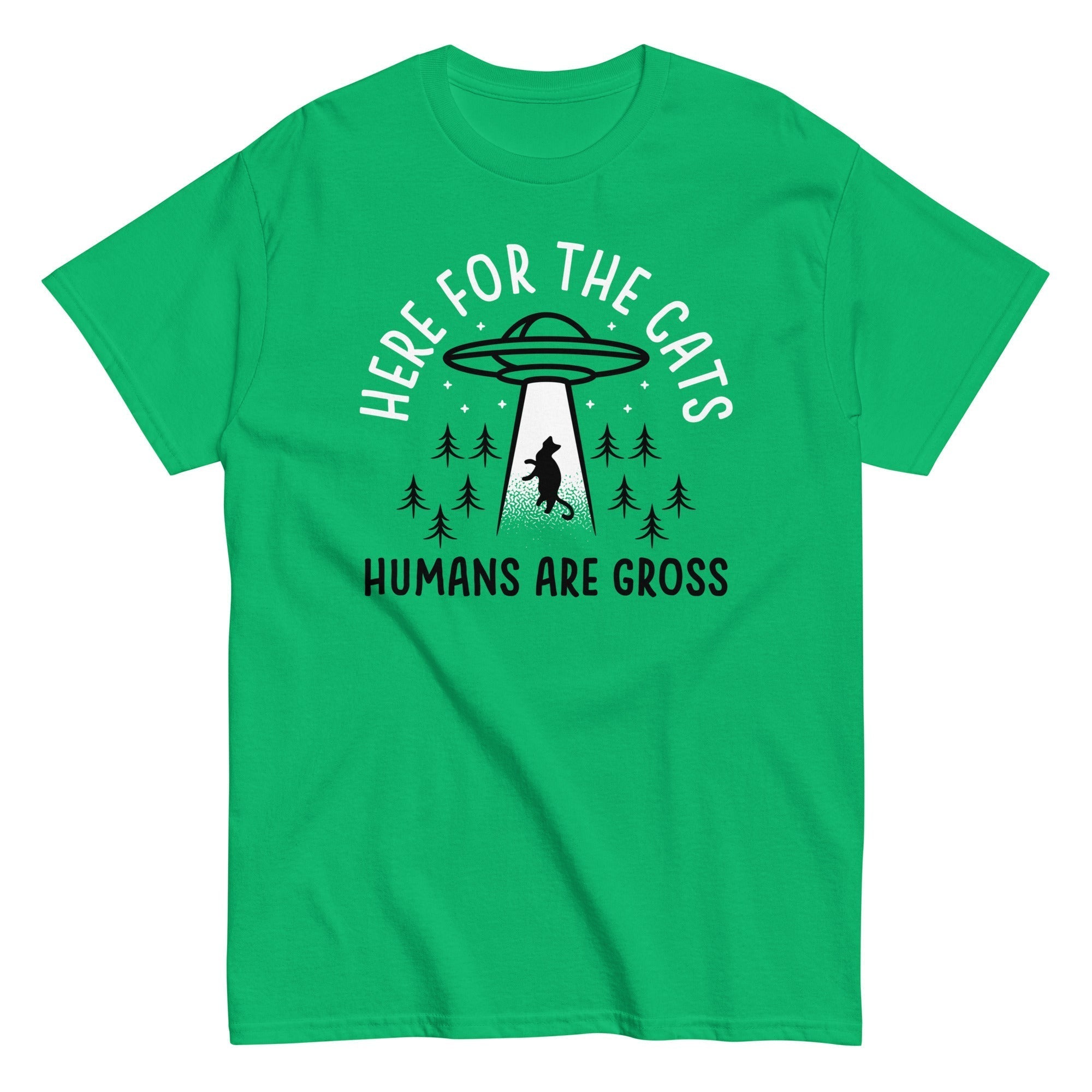 Here For The Cats, Humans Are Gross Men's Classic Tee Hoodie, Sweatshirt | CoreVibeTees.com (Image 2)